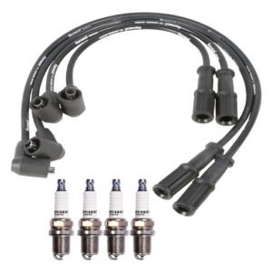 Kit Cables Ferrazzi Y Bujías Fiat Siena F1 1.3 8v Motor Fire Negro