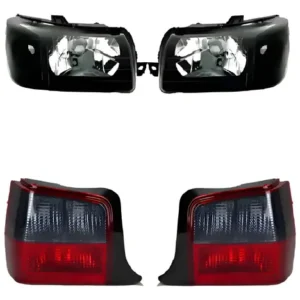 Opticas Fondo Negro + Juego Faros Fume Tras Fiat Uno Fire Ambos Lados
