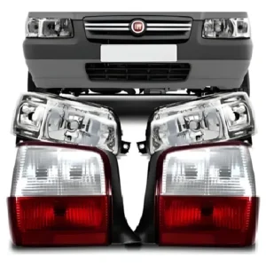 Kit Optica Fiat Uno Fire + Faros Traseros 2004/2014 Original Ambos Lados