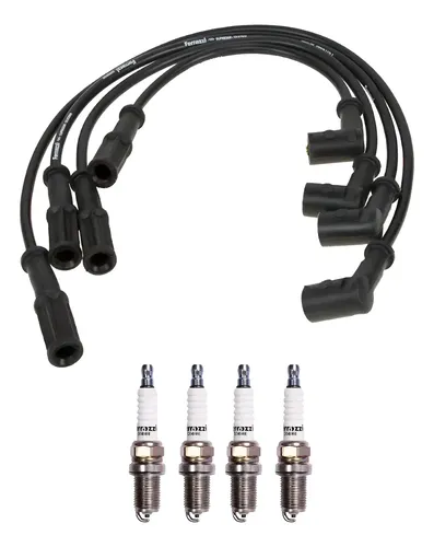 Kit Cables Ferrazzi Y Bujías Uno Fire Palio F2 Punto 1.4 8v Negro