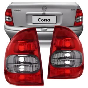 Juego De Faros Chevrolet Corsa Classic 4 Ptas Oferta Kit X2 Ambos Lados Rojo